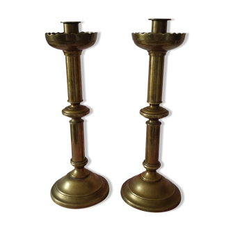 Pair of large candlesticks Church candleholder