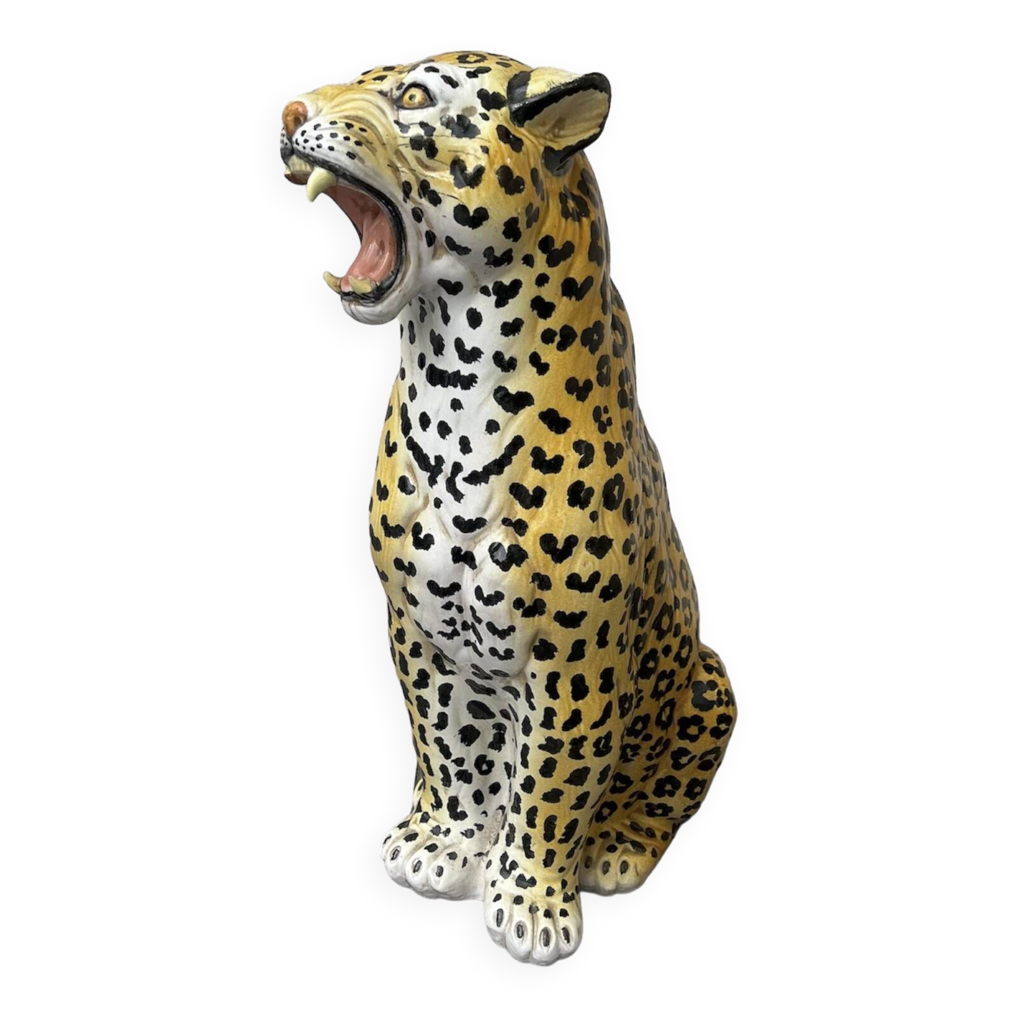 Large ceramic leopard sculpture, Italy, 1960s