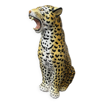 Large ceramic leopard sculpture, Italy, 1960s