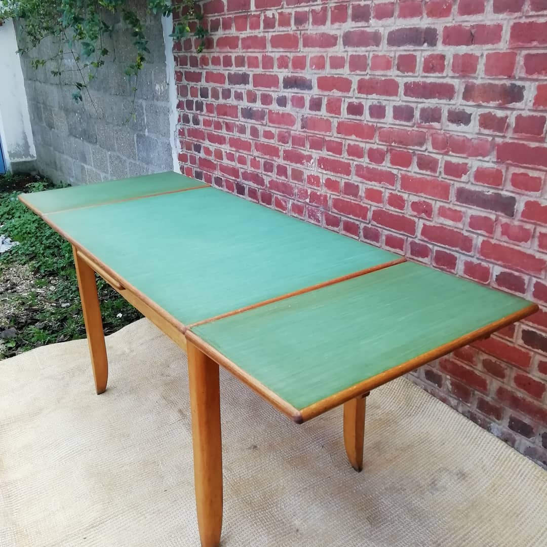 Table formica et bois 1950