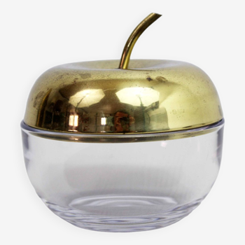 Sucrier pomme en verre et laiton