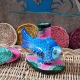 Candle holder vintage fish art from Mexico