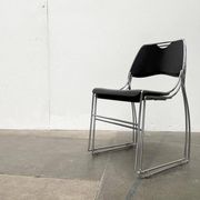 Set of minimalist postmodern stackable chairs, 1980s.