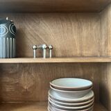 service a dessert 6 assiettes plates + 2 creuses en gres de gien, 1970