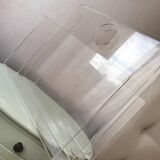 Vintage magazine holders in transparent plexiglass 1980s