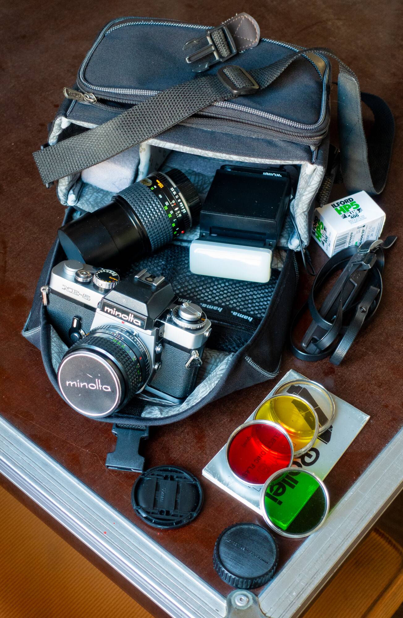 Minolta XE-5 + MC rokkor PG 50mm F1.4 + MC tele rokkor PG 135mm F2.8