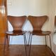 Pair of 2 Fritz Hansen 7 series chairs signed Mobilier International