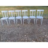 6 Baumann bistro chairs in old grey limed wood
