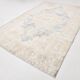 Vintage Light Blue & Cream Turkish Rug, Oriental Pattern Bedroom Carpet