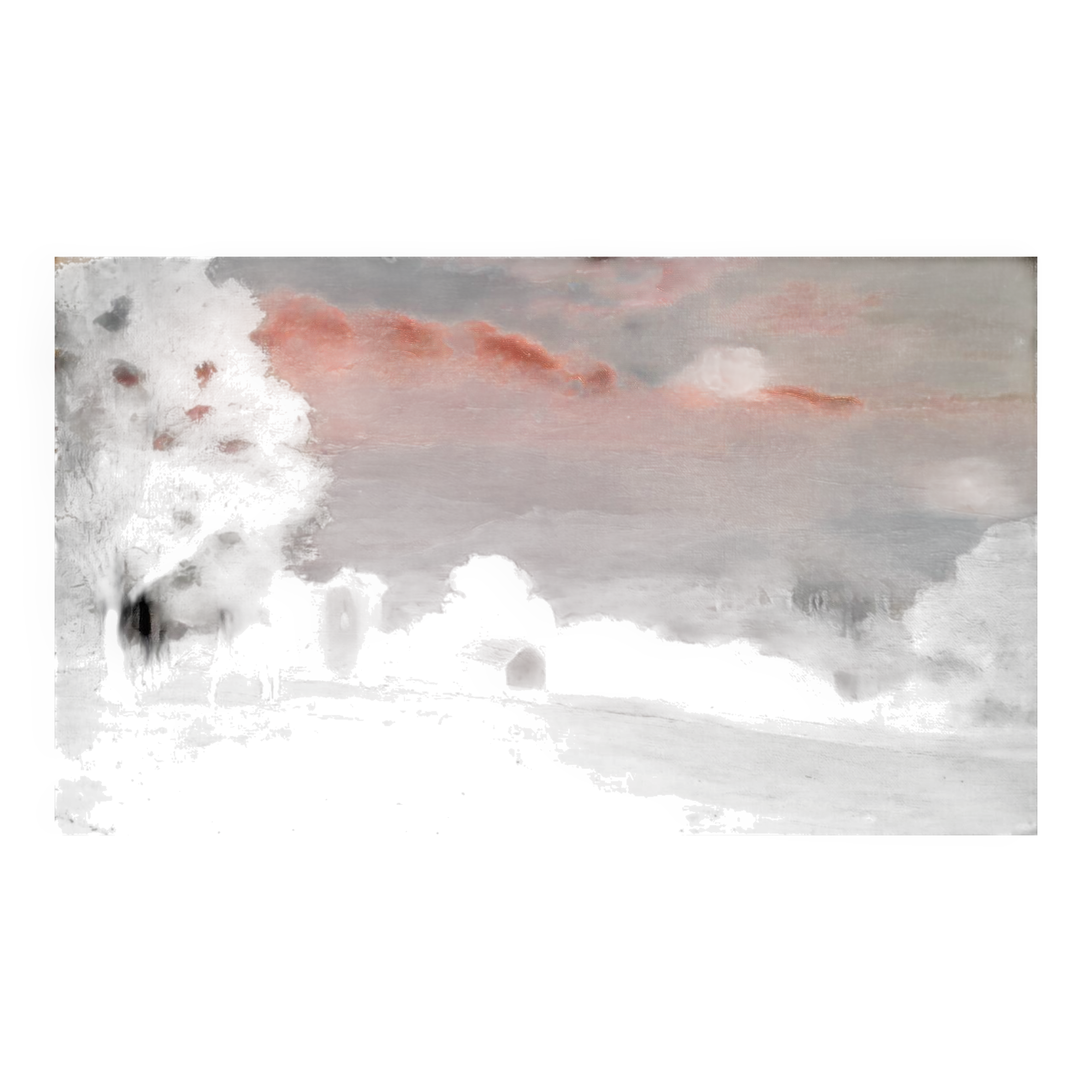 Countryside landscape, sunset signed Lavauden.