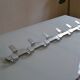 Vintage 70s brushed aluminum metal 12-hook wall coat rack