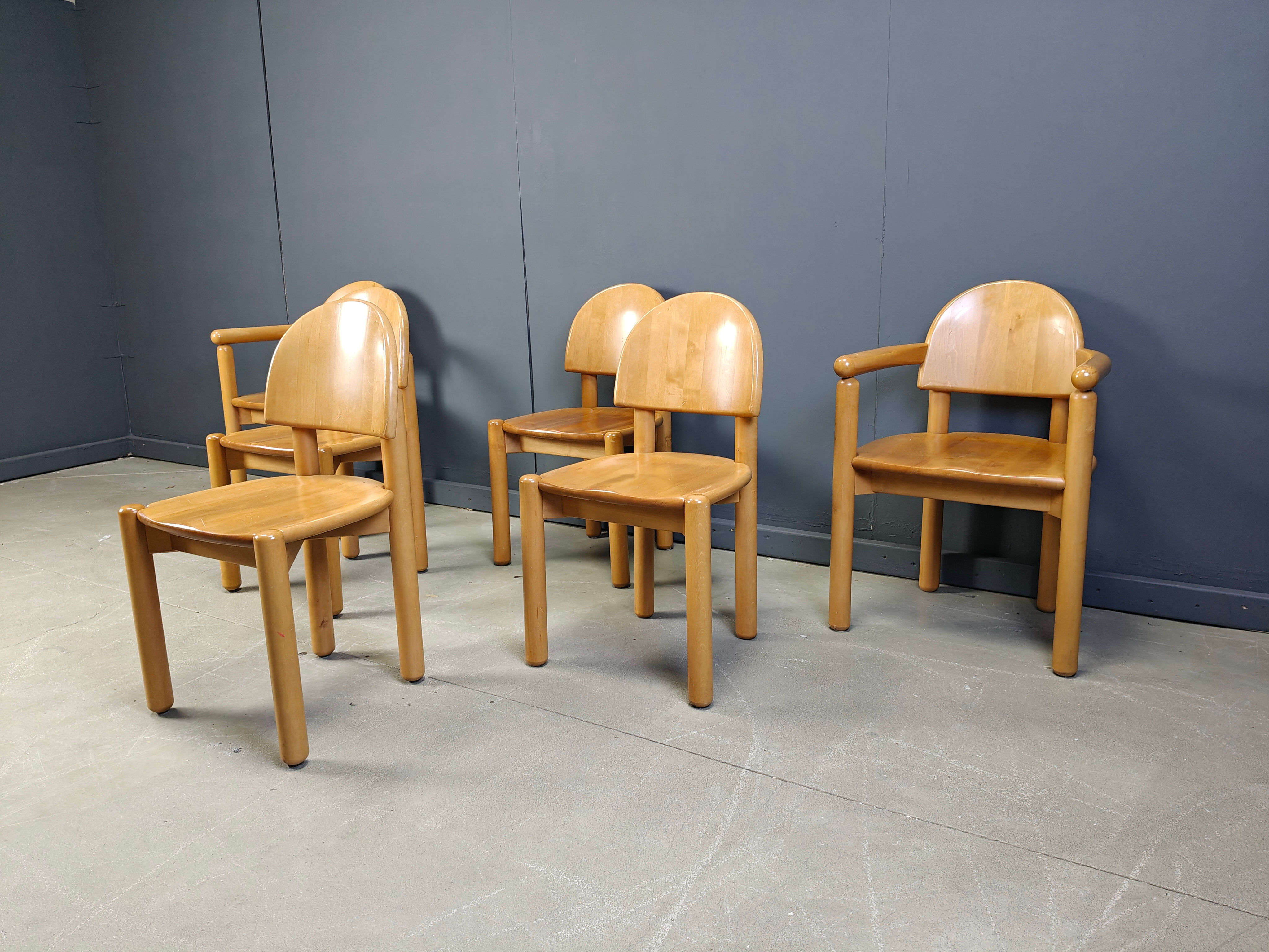 Rainer Daumiller pine wood dining chairs for Hirtshals Savvaerk set of