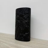 Martin Freyer Rosenthal Studio-Line bisque black porcelain op-art relief vase, 1970s