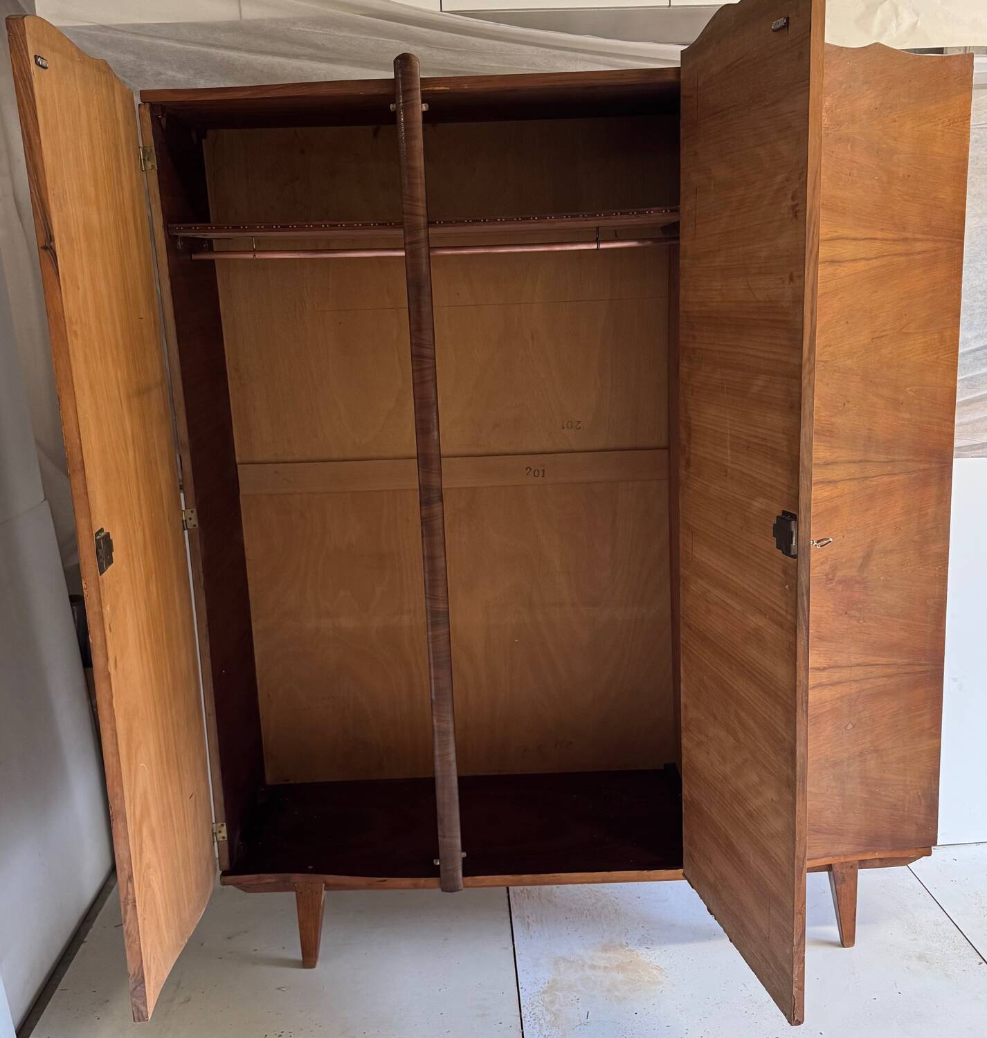 Vintage wardrobe with compass feet