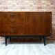 Commode en noyer Violetta rénovée, années 1970 de la République populaire de Pologne