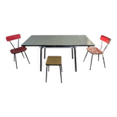 1950s/60s formica kitchen set – extendable table, 2 chairs p