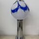 Grande lampe de table en verre à tourbillons bleus, milieu du siècle, Italie, années 1970
