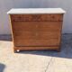 Commode style Louis Philippe en bois et marbre blanc