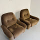 Lot of 2 cosy fabric armchairs, French design, vintage 1970s.