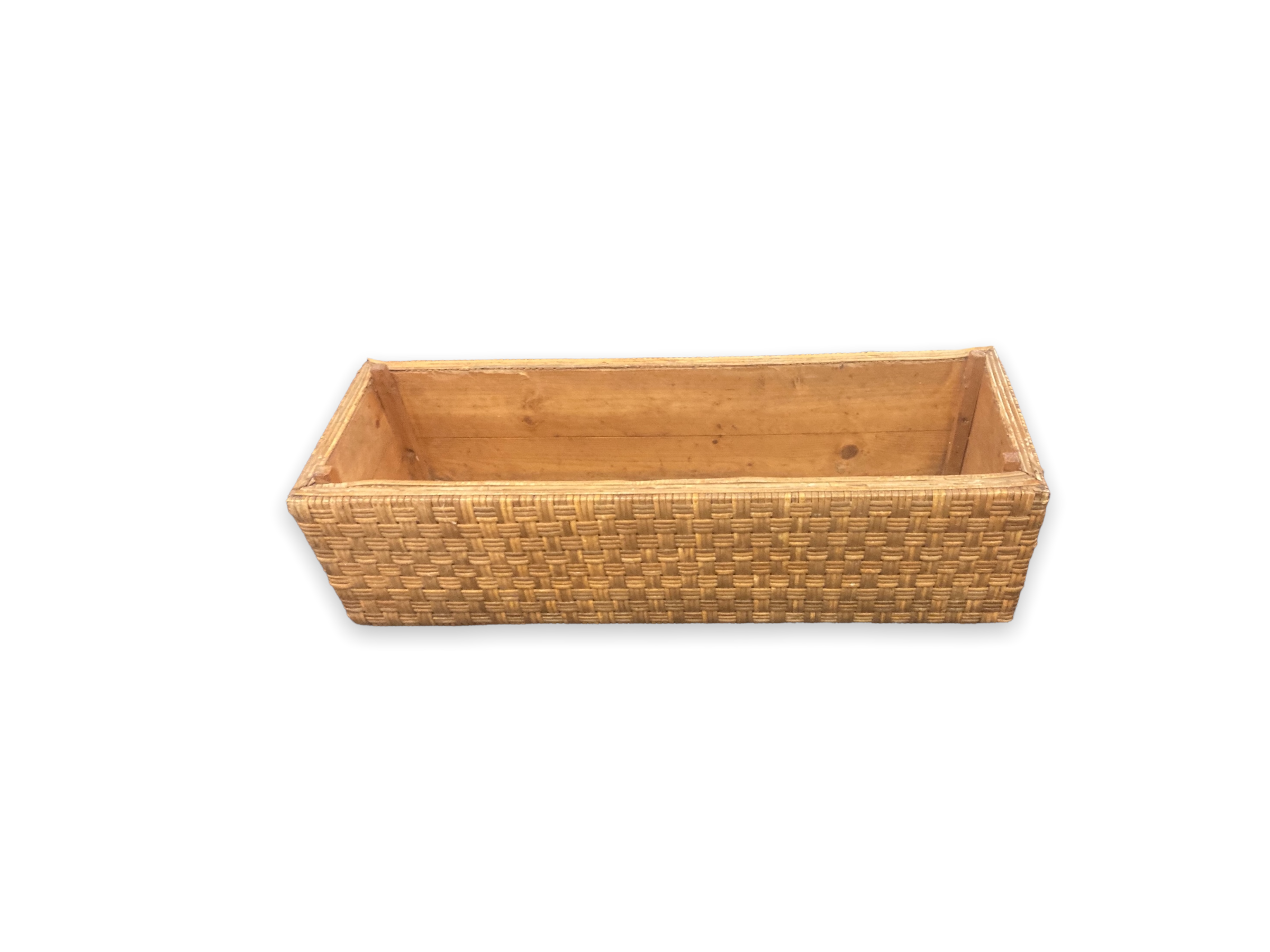 Planter in wicker and braided rattan