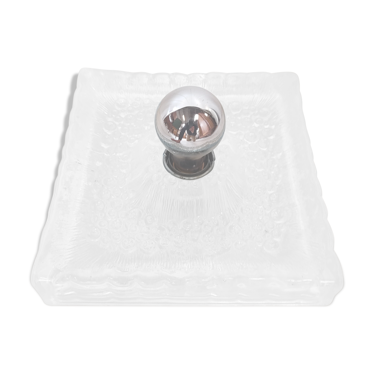 Vintage Hustadt Leuchten glass ceiling light