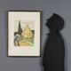 Modern lithograph signed Ardengo Soffici Haystack and Cypress 1962