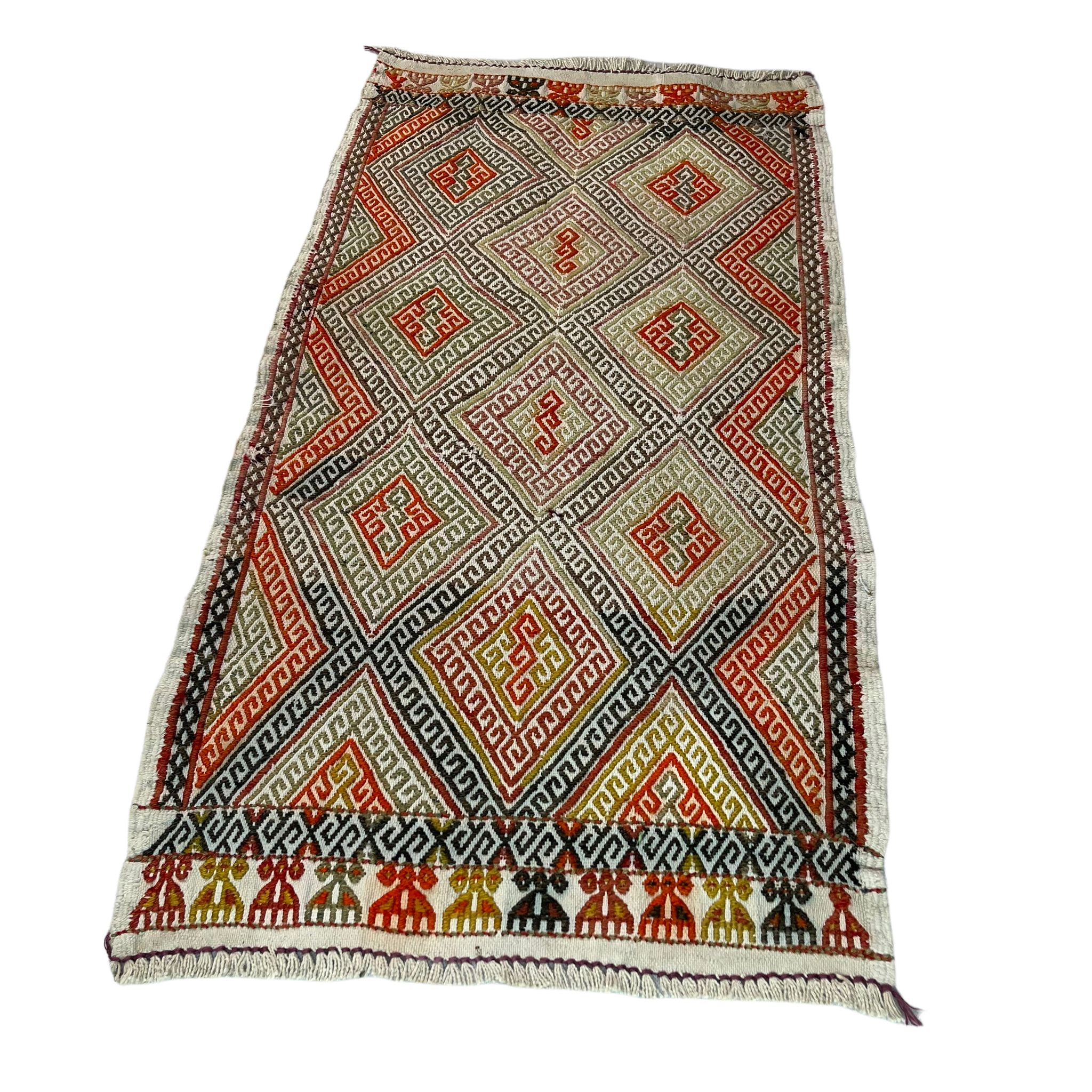 Tapis kilim turc vintage 85 x 46 cm