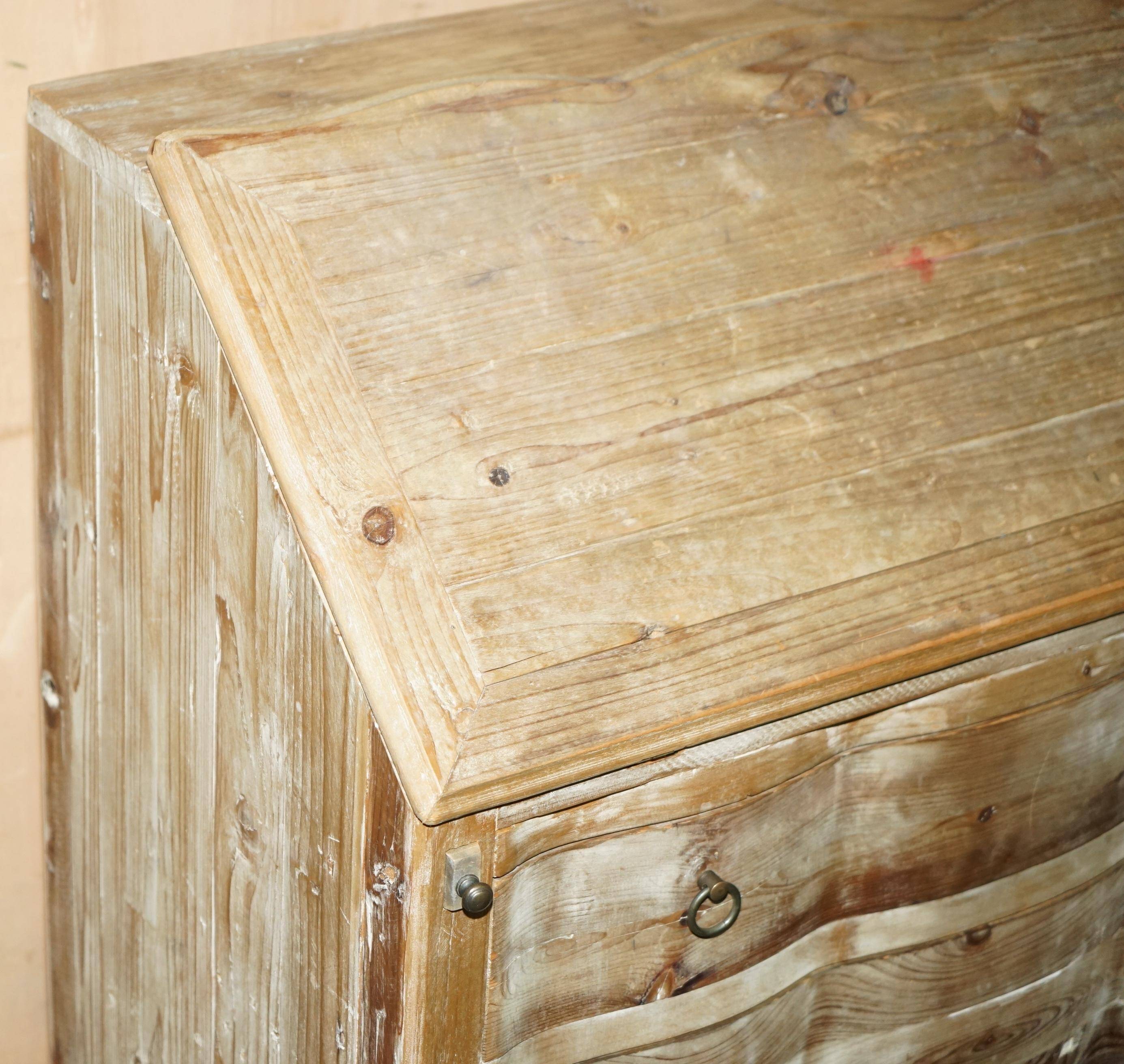 Rustic Swedish pine drop-leaf desk