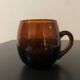 4 tasses verre bullé avec sous tasse marron clair