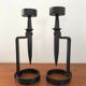 Wrought iron candlesticks brutalist art 70s