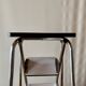 Vintage step stool in white formica and chrome steel