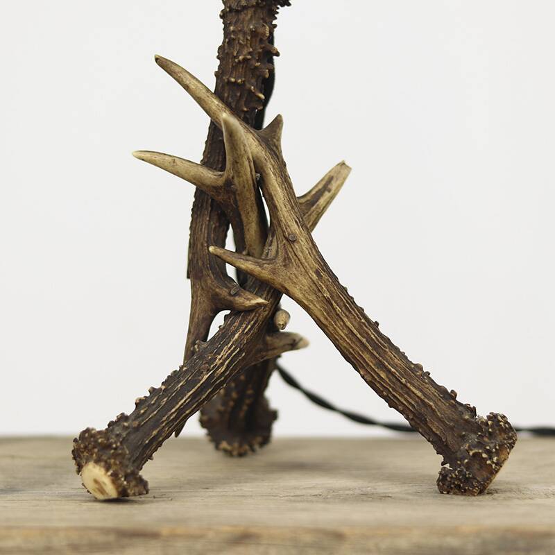Set of Folk Art antler table lamps