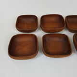 Lot of 8 ramekins scandinavian teak