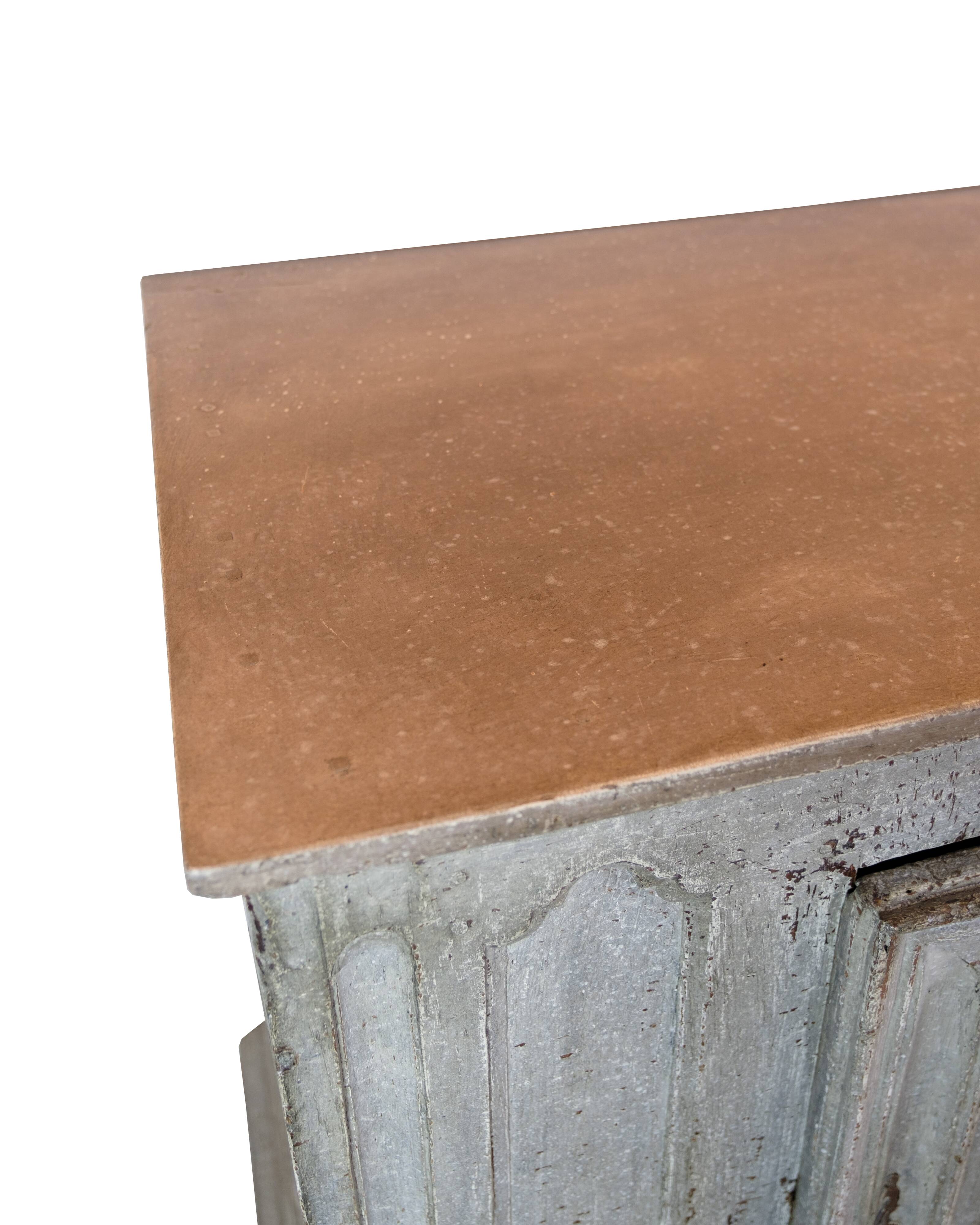 Original Painted Food Cabinet Grey Colour, Spanish Origin From 1720s