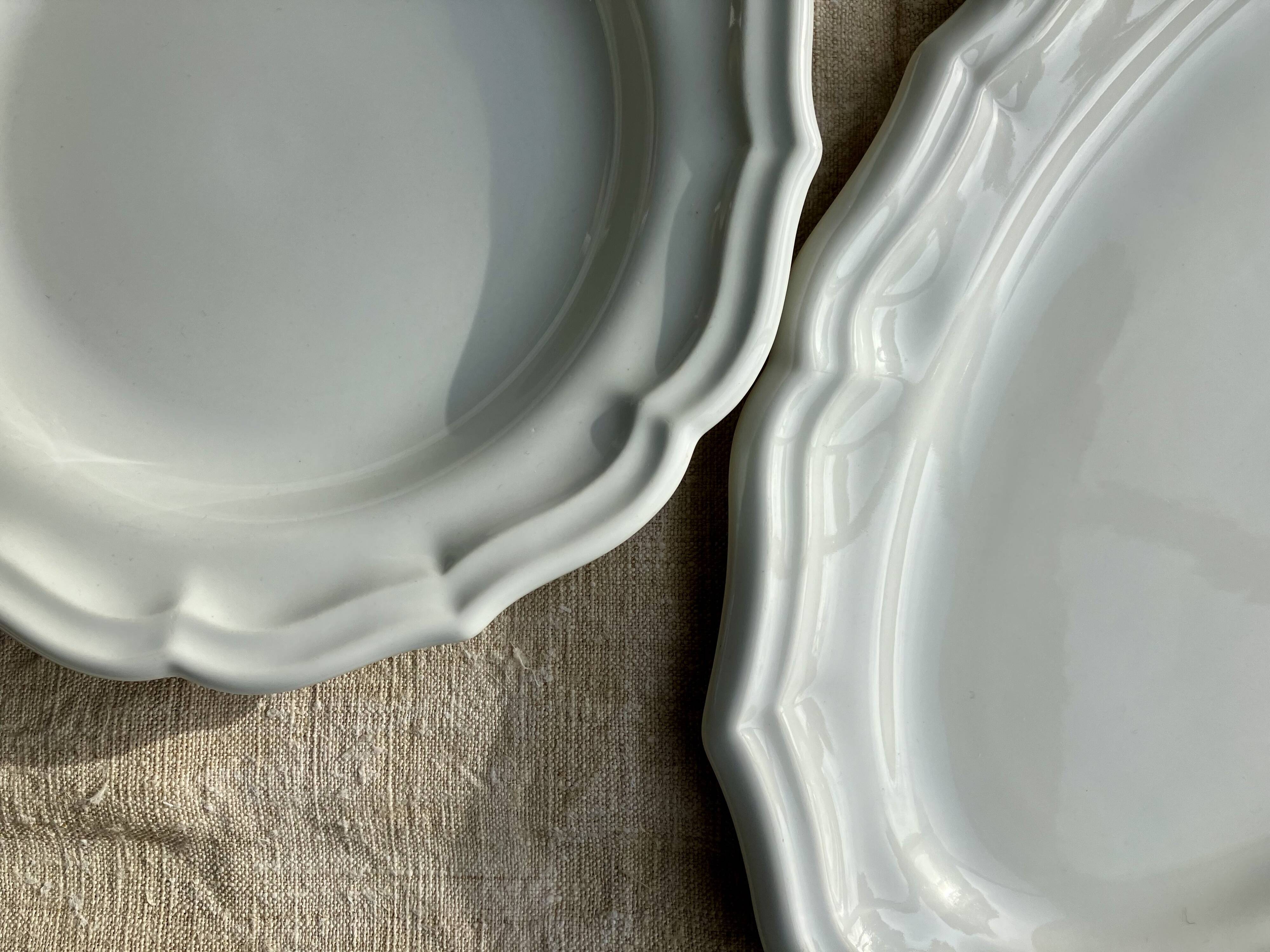 Duo de plats terre de fer Gien ivoire