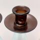 Set of Three Aquamarine and Brown Murano Glass Candleholders, Italy