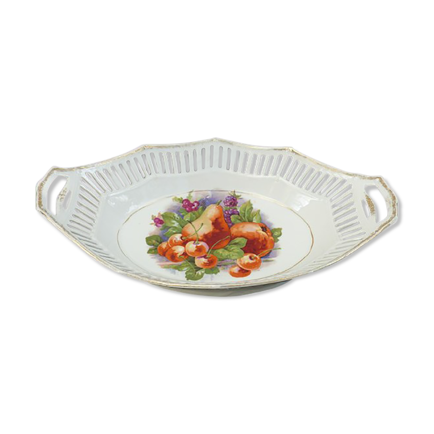 Limoges fruit porcelain basket