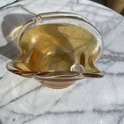Vintage en Verre Bullé Ambré