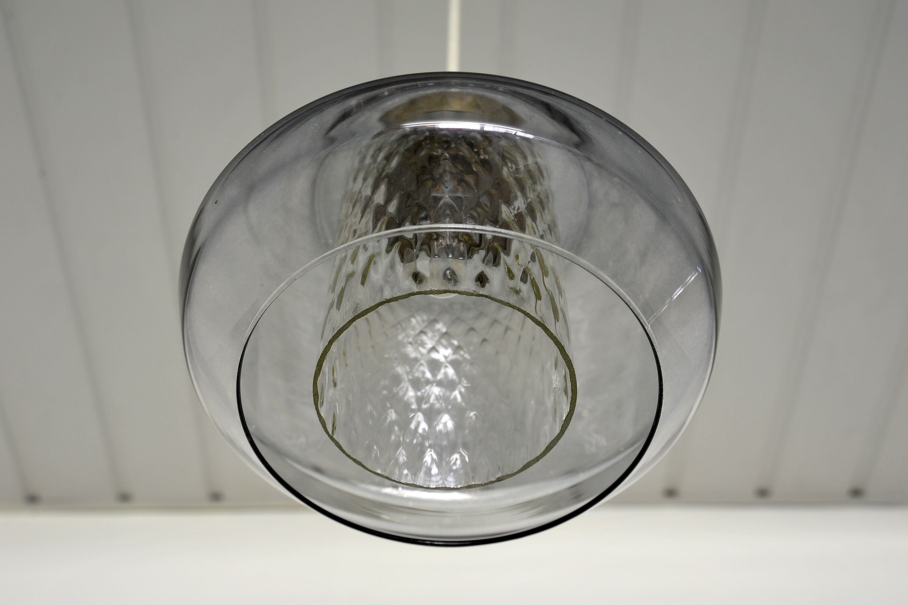 Tinted and brass glass suspension - 1960s