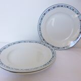 Set of 3 vintage flat plates from the Longwy factory, Floreal model
