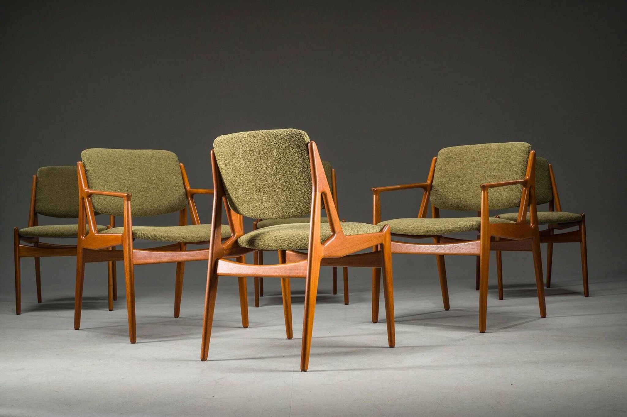 Danish Ella chairs in teak attributed to Arne Vodder for Vamo Sønderborg, 1960s, set of 6