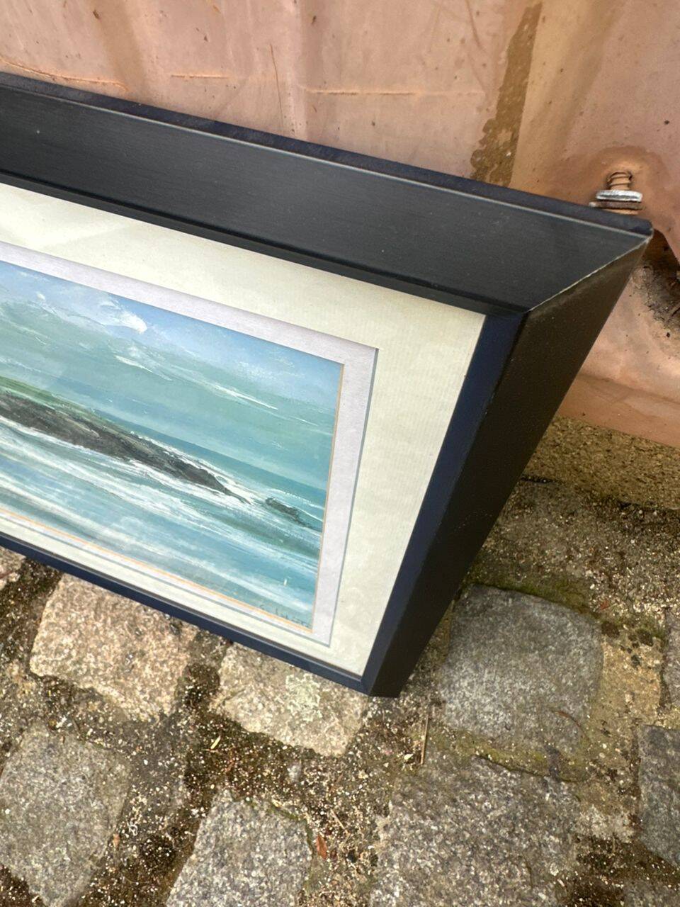 Framed oil painting on canvas of a seascape signed by Georges Laporte.