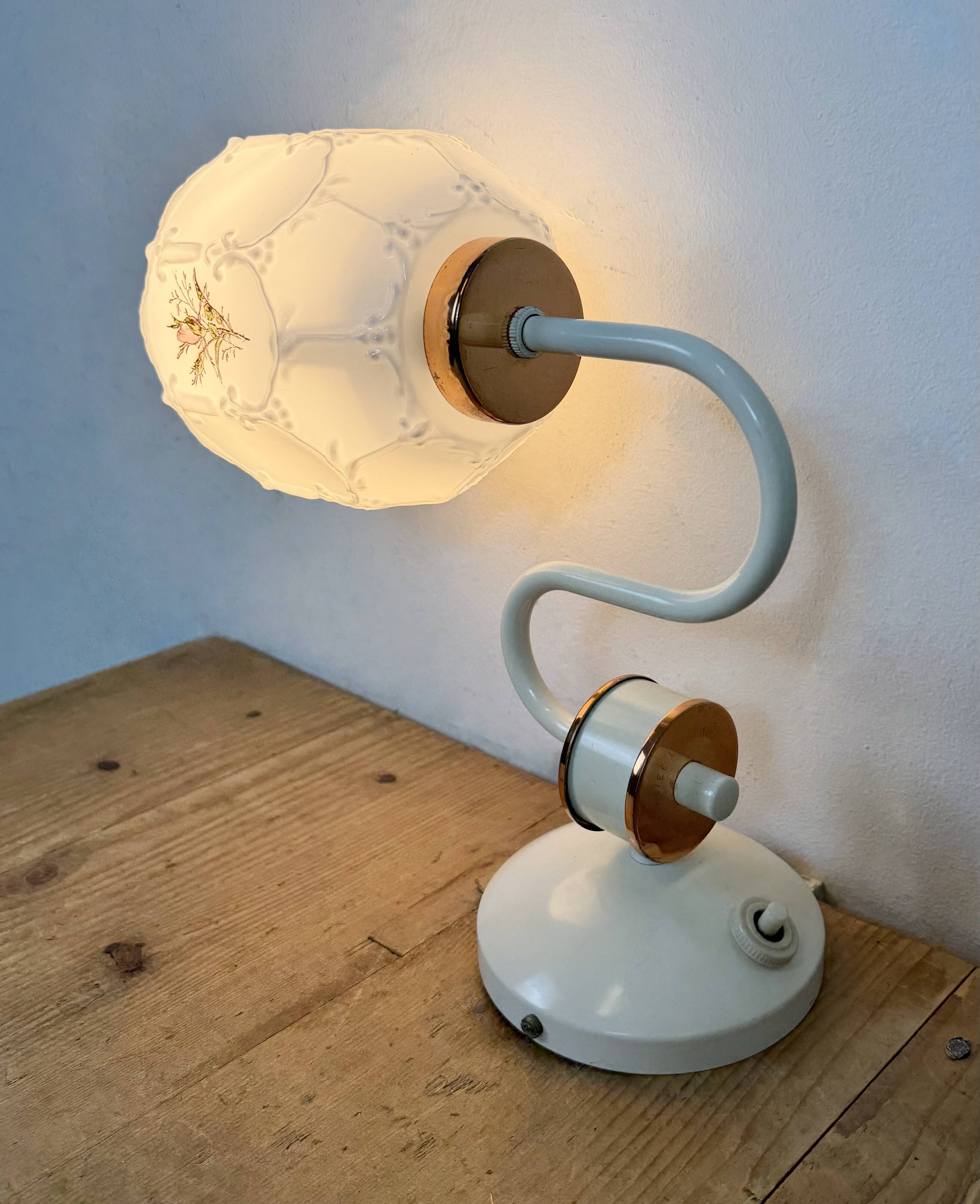Vintage Wall Light with Milk Glass from Drukov, 1960s