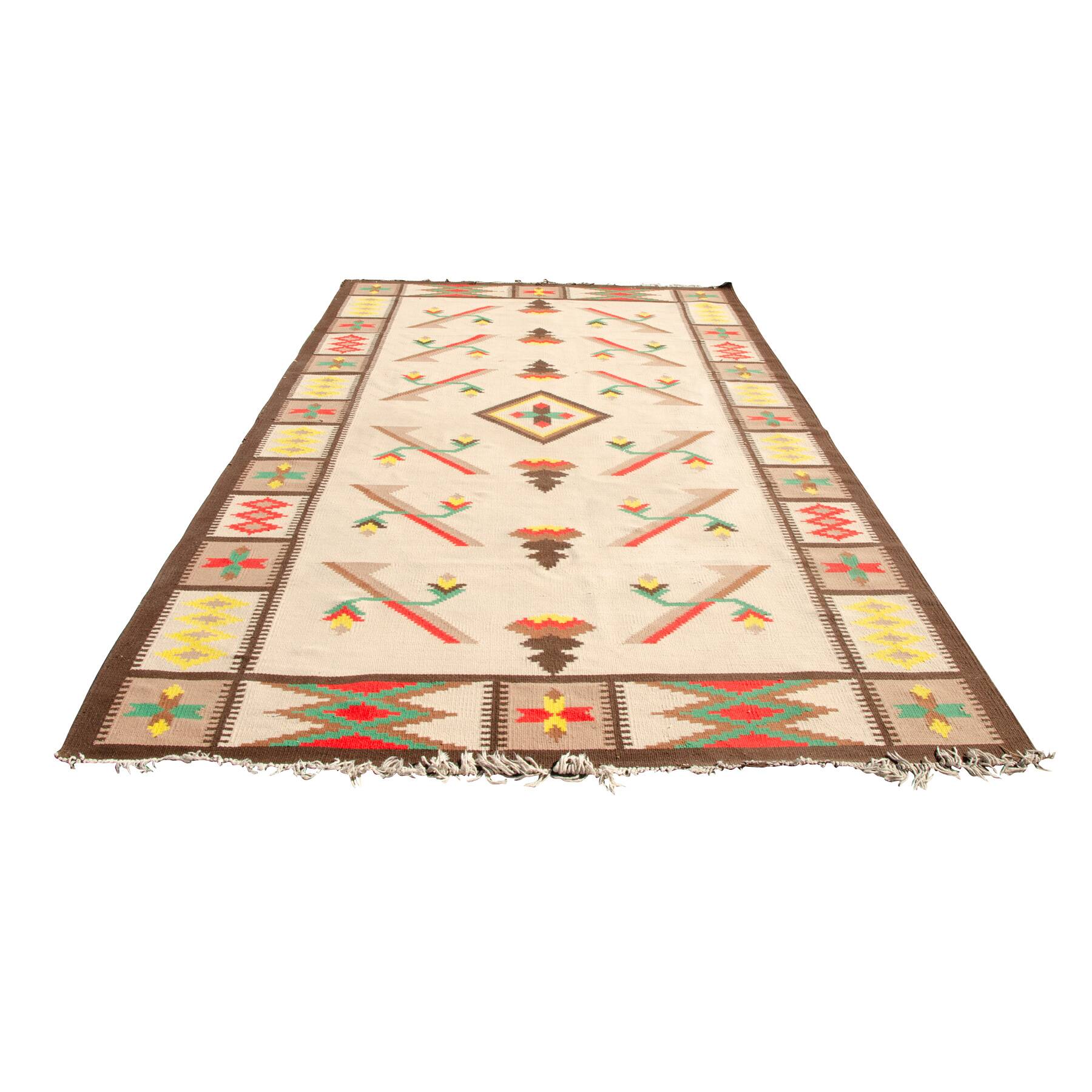 Immense tapis moderne vintage Kilim, 1970