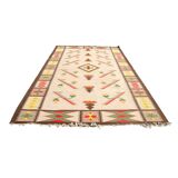 Immense tapis moderne vintage Kilim, 1970