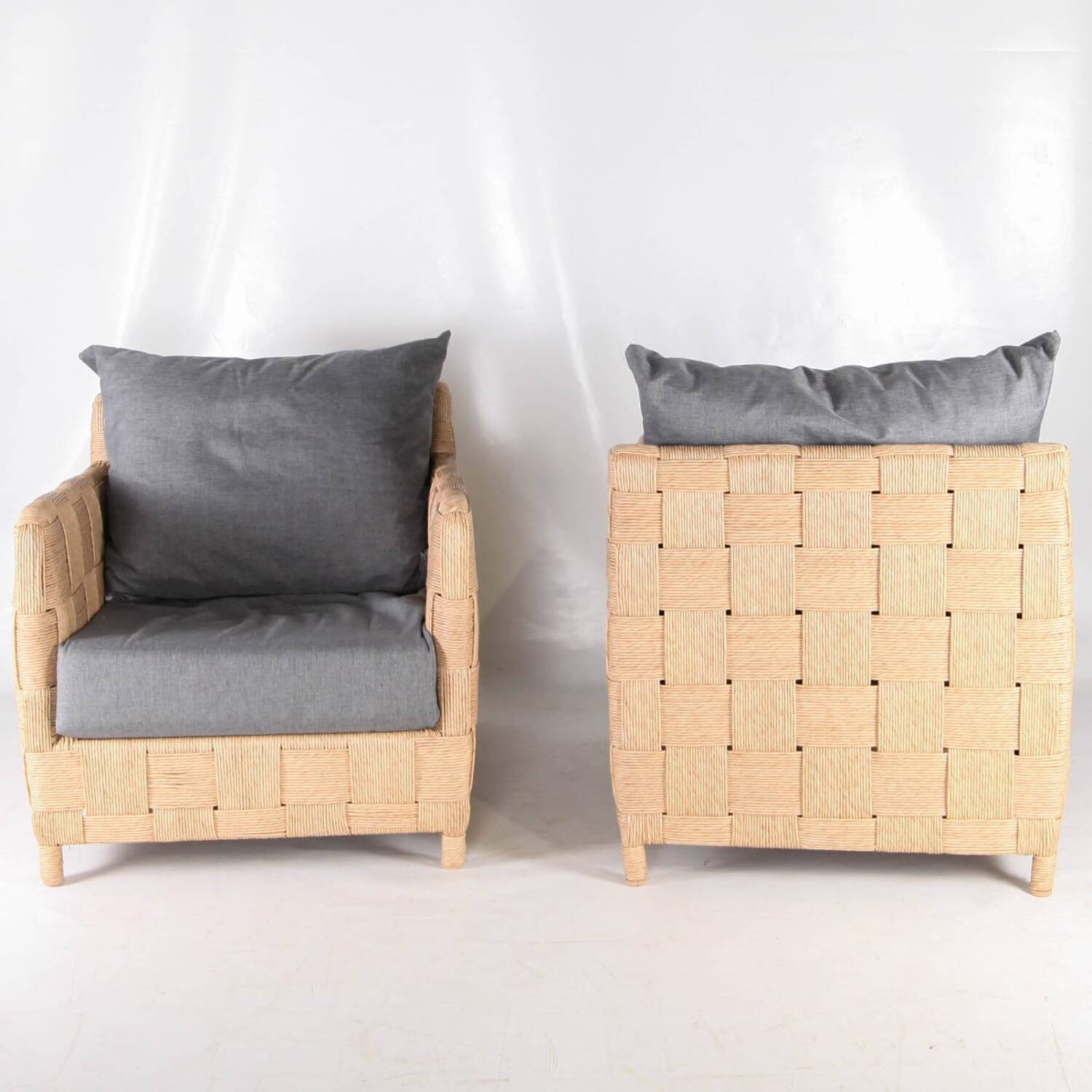 Pair of rope armchairs