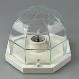 60s 70s ceiling lamp Glashütte Limburg Germany Plafoniere glass & metal