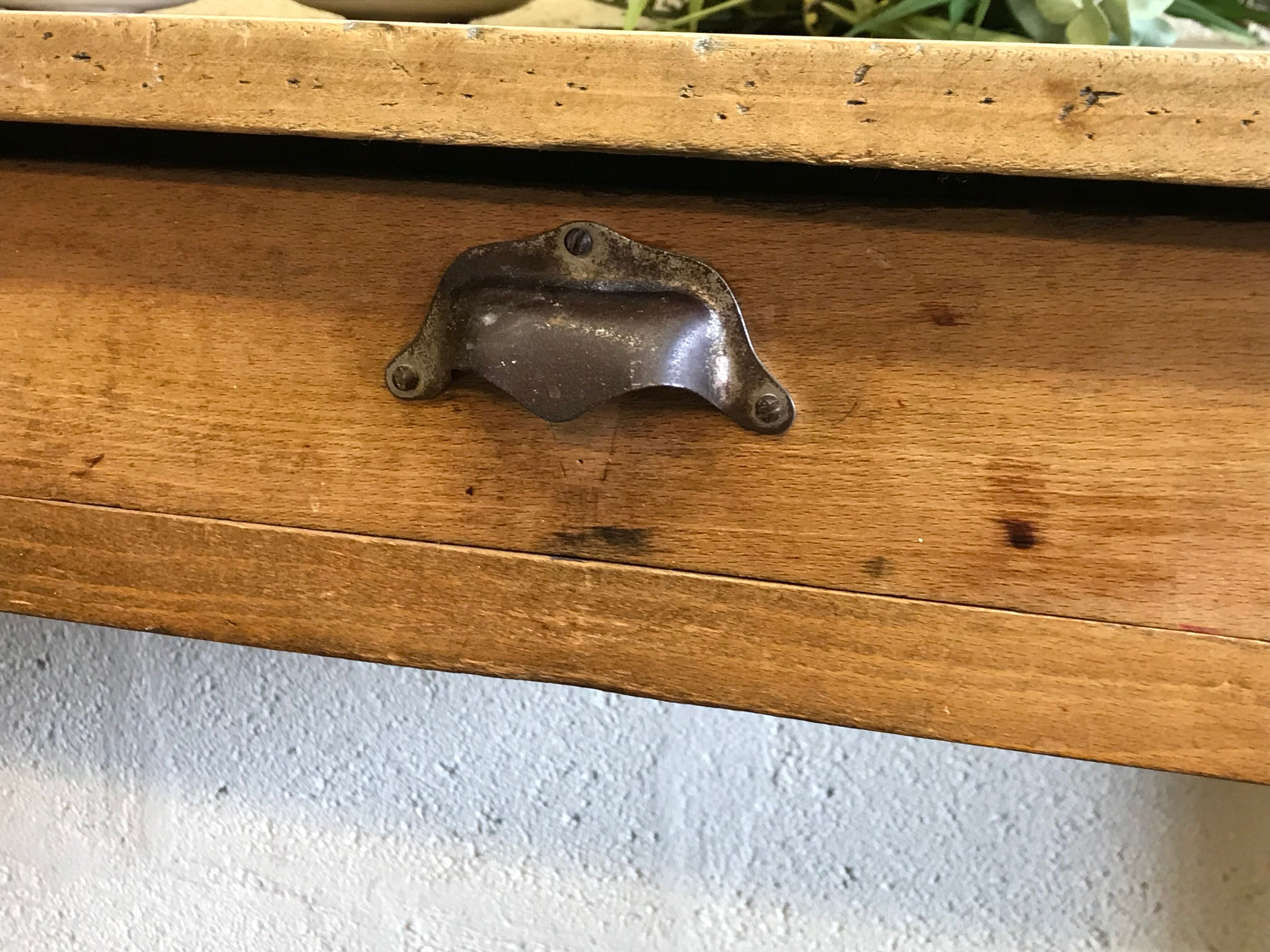 Old farm in light oak table