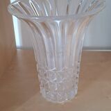 Molded crystal tulip vase,
