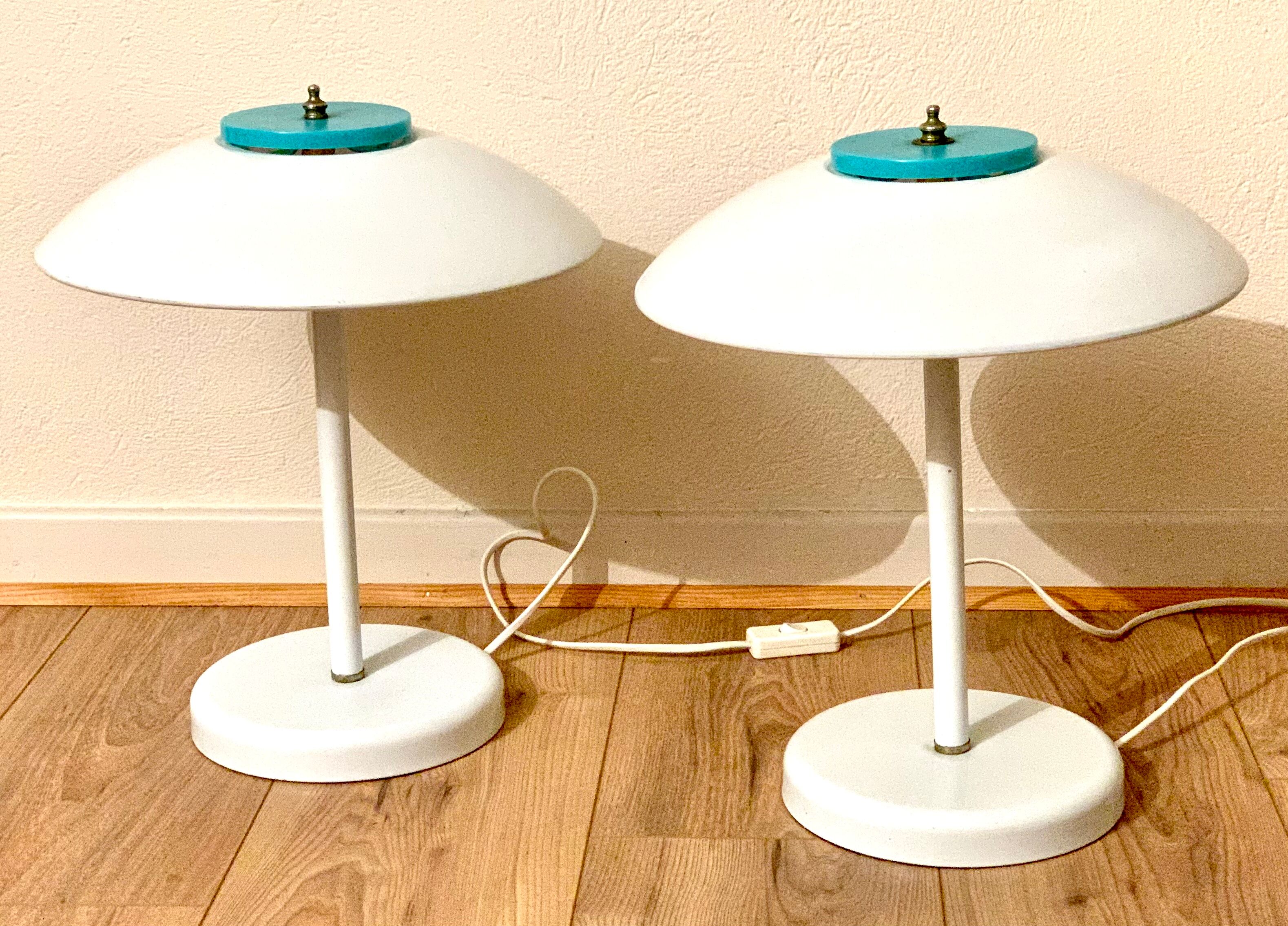 Pair of mushroom lamps 70s Kema Keur